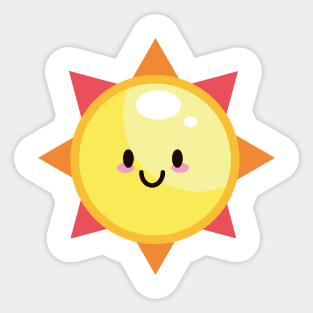 SUN CUTE KAWAII ANIME WEATHER KAOMOJI EMOTICON CARTOON Sticker